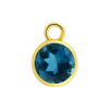Diamond or Gemstone Bezel Drop Charm in 14K Yellow Gold