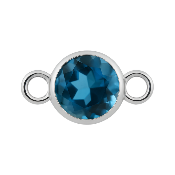 Diamond or Gemstone Bezel Bracelet/Necklace Charm in 14K White Gold