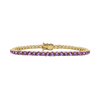 Tennis Bracelet with Amethyst Stones (February Birthstones) in 14K Gold (2.5 mm - 4.0 mm)