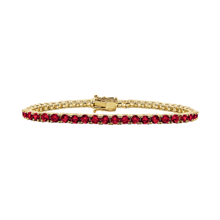 Tennis Bracelet with Garnet Stones (January Birthstones) in 14K Gold (2.5 mm - 4.0 mm)