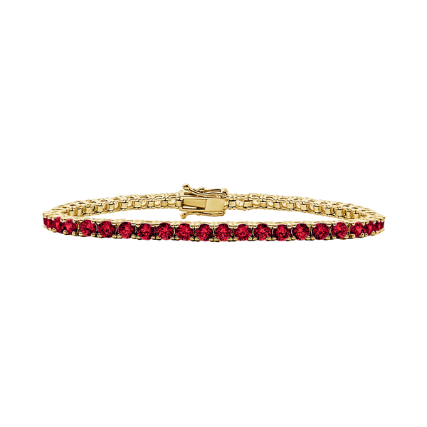 Tennis Bracelet with Garnet Stones (January Birthstones) in 14K Gold (2.5 mm - 4.0 mm)