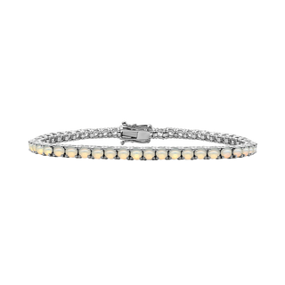Tennis Bracelet with Opal Stones (October Birthstones) in 14K Gold (2.5 mm - 4.0 mm)