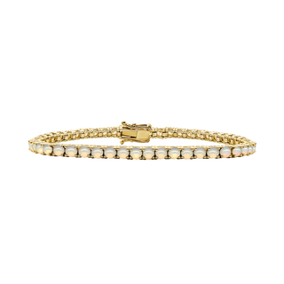 Tennis Bracelet with Opal Stones (October Birthstones) in 14K Gold (2.5 mm - 4.0 mm)