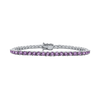Tennis Bracelet with Alexandrite Colored CZ in Sterling Silver (2 mm - 4 mm)