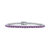 Tennis Bracelet with Amethyst Colored CZ in Sterling Silver (2 mm - 4 mm)
