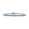 Tennis Bracelet with Blue Topaz Stones (December Birthstones) in 14K Gold (2.5 mm - 4.0 mm)