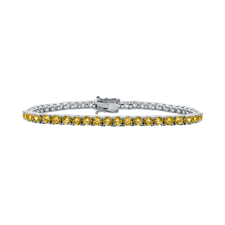 Tennis Bracelet with Citrine Stones (November Birthstones) in 14K Gold (1.75 mm - 4.0 mm)
