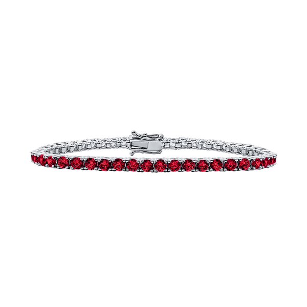 Tennis Bracelet with Garnet Stones (January Birthstones) in 14K Gold (2.5 mm - 4.0 mm)
