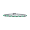 Tennis Bracelet with Emerald Stones (May Birthstones) in 14K Gold (2.5 mm - 4.0 mm)
