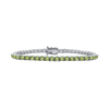 Tennis Bracelet with Peridot Stones (August Birthstones) in 14K Gold (2.5 mm - 4.0 mm)