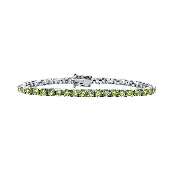 Tennis Bracelet with Peridot Stones (August Birthstones) in 14K Gold (2.5 mm - 4.0 mm)