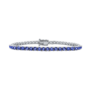 Tennis Bracelet with Sapphire Stones (September Birthstones) in 14K Gold (2.5 mm - 4.0 mm)