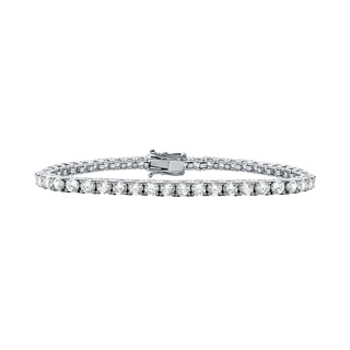 Tennis Bracelet with Lab Grown Diamond Stones (April Birthstones) in 14K Gold (2.5 mm - 4.0 mm)