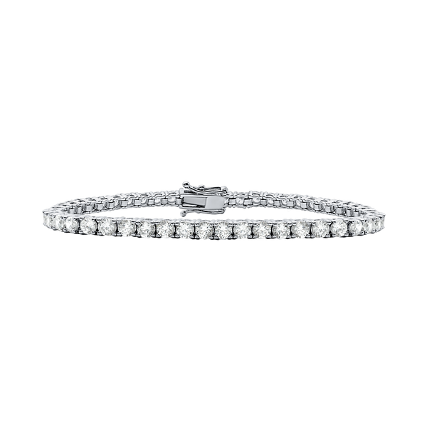 Tennis Bracelet with Lab Grown Diamond Stones (April Birthstones) in 14K Gold (2.5 mm - 4.0 mm)