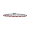 Tennis Bracelet with Tourmaline Stones (October Birthstones) in 14K Gold (2.5 mm - 4.0 mm)