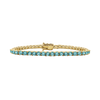 Tennis Bracelet with Aquamarine Stones (March Birthstones) in 14K Gold (2.5 mm - 4.0 mm)