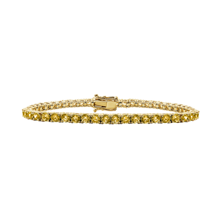 Tennis Bracelet with Citrine Stones (November Birthstones) in 14K Gold (2.5 mm - 4.0 mm)