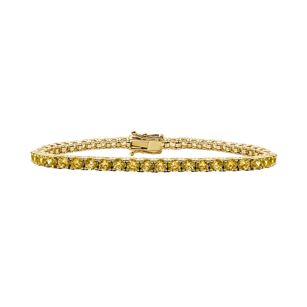 Tennis Bracelet with Citrine Stones (November Birthstones) in 14K Gold (1.75 mm - 4.0 mm)