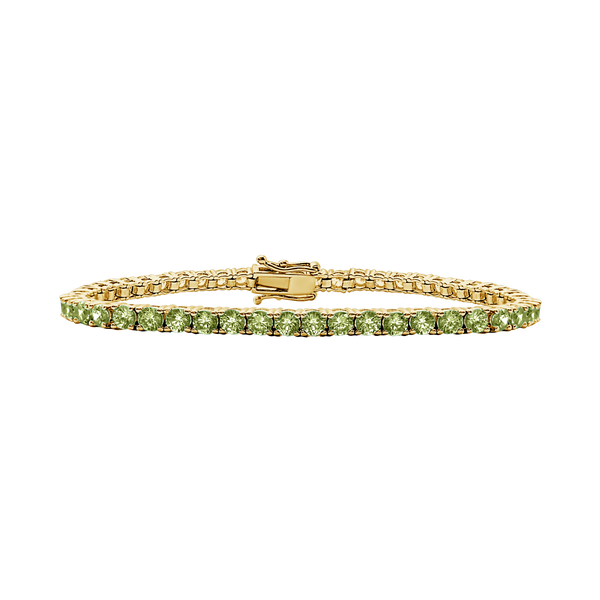 Tennis Bracelet with Peridot Stones (August Birthstones) in 14K Gold (1.75 mm - 4.0 mm)