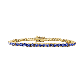 Tennis Bracelet with Sapphire Stones (September Birthstones) in 14K Gold (2.5 mm - 4.0 mm)