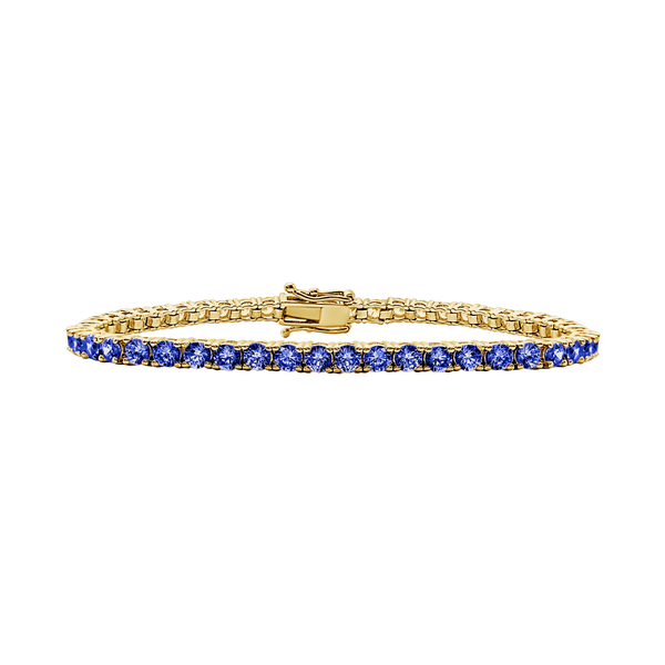 Tennis Bracelet with Sapphire Stones (September Birthstones) in 14K Gold (2.5 mm - 4.0 mm)