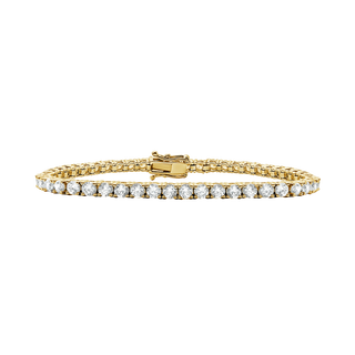 Tennis Bracelet with Natural Diamond Stones (April Birthstones) in 14K Gold (2.5 mm - 4.0 mm)