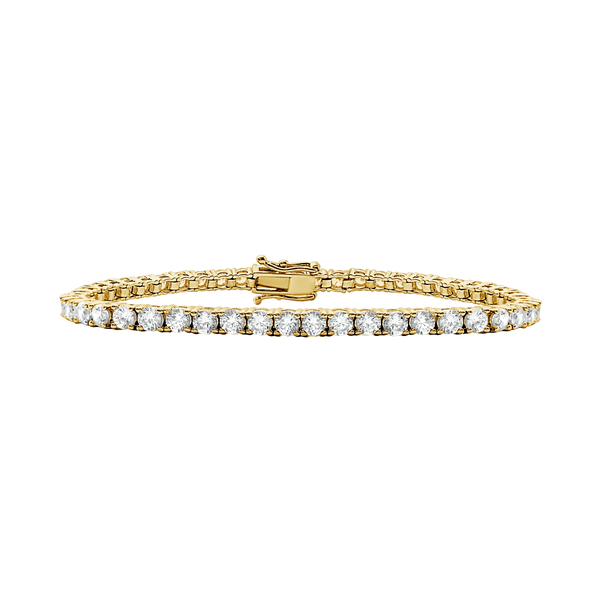 Tennis Bracelet with Natural Diamond Stones (April Birthstones) in 14K Gold (2.5 mm - 4.0 mm)
