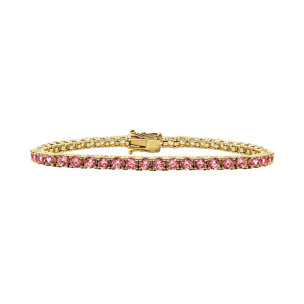 Tennis Bracelet with Tourmaline Stones (October Birthstones) in 14K Gold (2.5 mm - 4.0 mm)