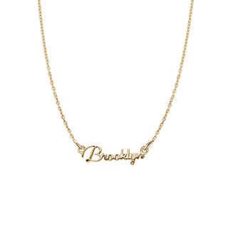 Modern Script Laser Cut Out Necklace in 10K Yellow Gold (18" Chain)