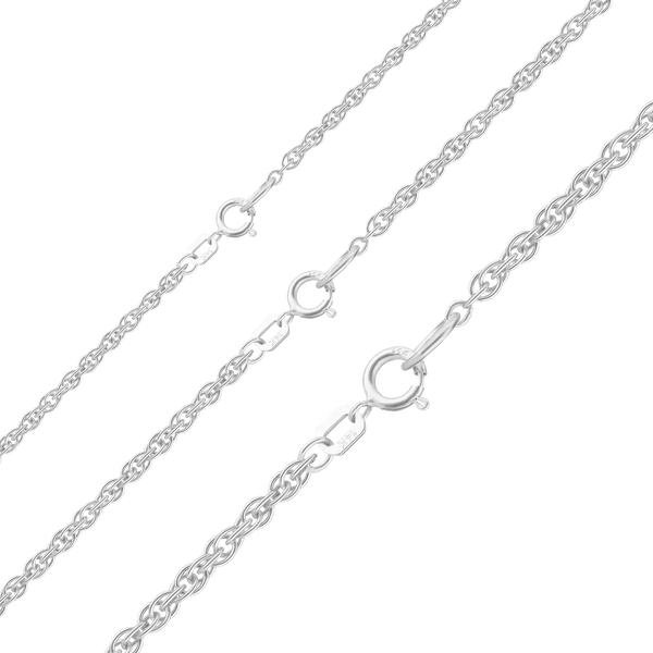 Finished Classic Machine Rope Necklace in 14K White Gold (1.20 mm - 2.00 mm)