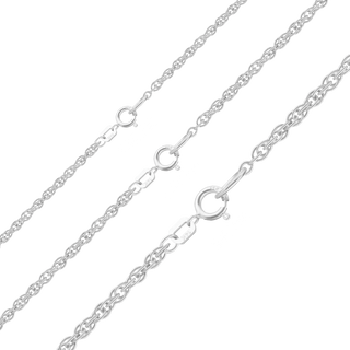 Finished Classic Machine Rope Bracelet in 14K White Gold (1.20 mm - 2.00 mm)