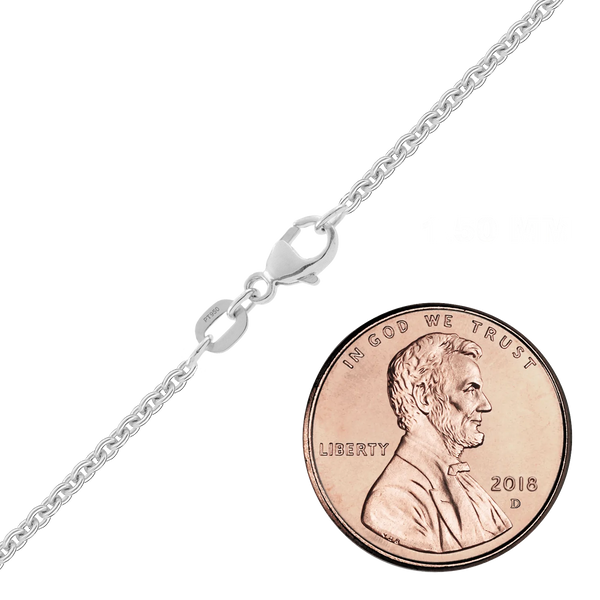 Finished Round Cable Anklet in Platinum (1.00 mm - 2.30 mm)