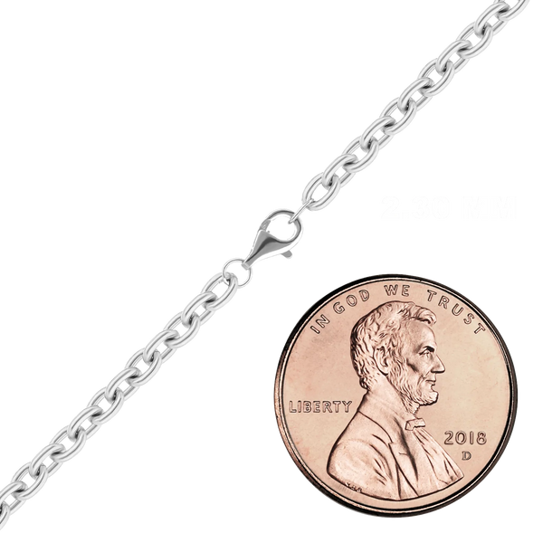 Finished Round Cable Chain in Platinum (1.00 mm - 2.30 mm)