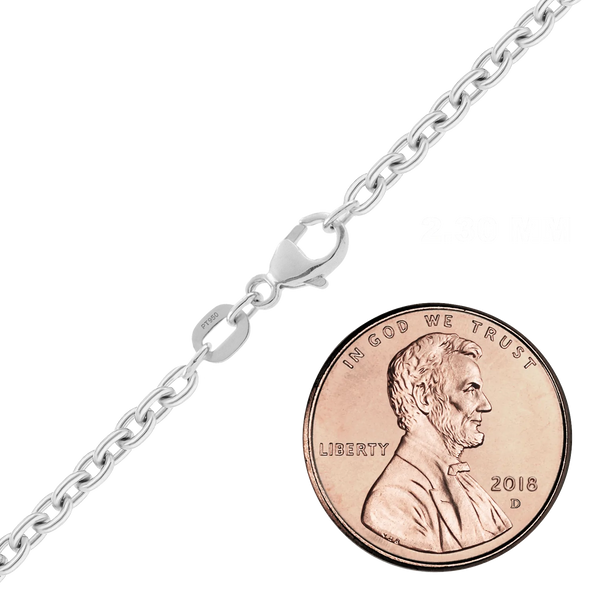 Finished Round Cable Chain in Platinum (1.00 mm - 2.30 mm)