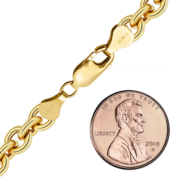 Finished Heavy Round Cable Bracelet in 14K Gold-Filled (1.00 mm - 6.50 mm)