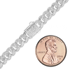 Finished Handmade Cuban Curb Necklace with CZ in Sterling Silver (6.00 mm - 19.00 mm)