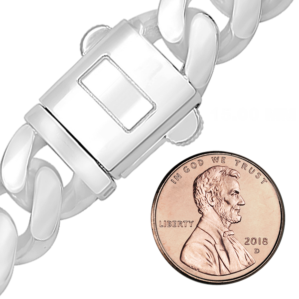 Finished Handmade Cuban Curb Necklace in Sterling Silver (4.00 mm - 19.00 mm)