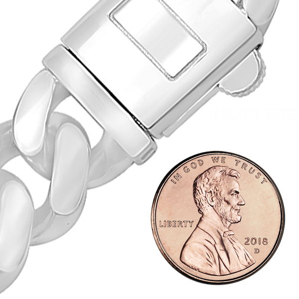 Finished Handmade Cuban Curb Bracelet in Sterling Silver (4.00 mm - 19.00 mm)