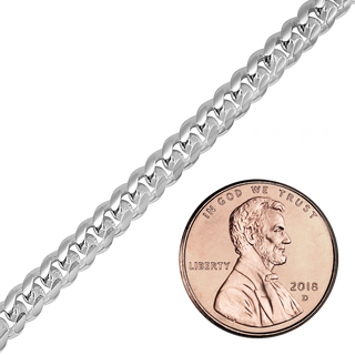 Bulk / Spooled Round Curb Chain in Sterling Silver (4.30 mm - 6.10 mm)