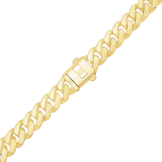 Finished Hollow Cuban Curb Necklace in 14K Yellow Gold (6.00 mm - 19.00 mm)
