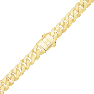 Finished Handmade Cuban Curb Necklace in 14K Yellow Gold (6.00 mm - 11.00 mm)