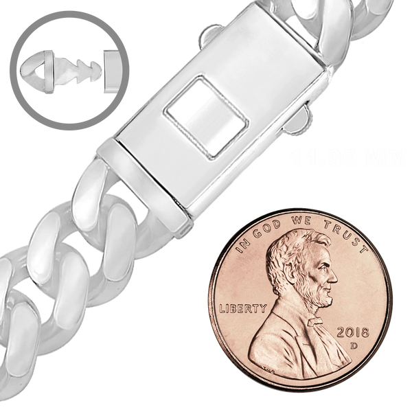 Finished Handmade Cuban Curb Bracelet in Sterling Silver (4.00 mm - 19.00 mm)