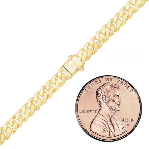 Finished Handmade Cuban Curb Bracelet in 14K Yellow Gold (4.00 mm - 11.00 mm)