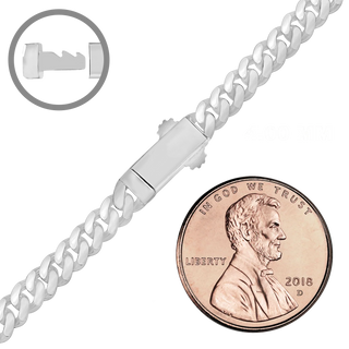 Finished Handmade Cuban Curb Necklace in Sterling Silver (4.00 mm - 19.00 mm)