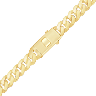 Finished Handmade Semi-Solid Cuban Curb Bracelet in 14K Yellow Gold (4.00 mm - 11.00 mm)