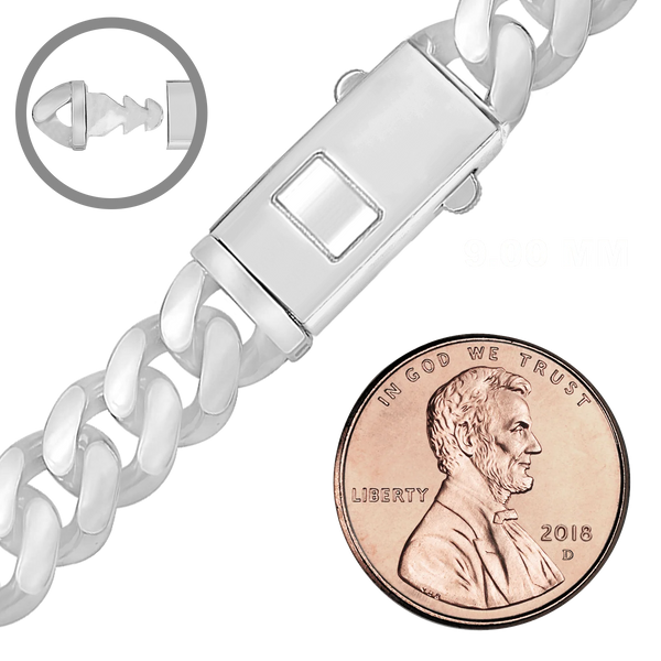 Finished Handmade Cuban Curb Bracelet in Sterling Silver (4.00 mm - 19.00 mm)