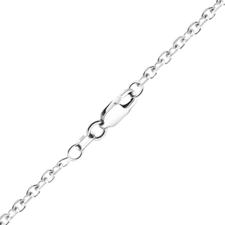 Finished Diamond Cut Round Cable Bracelet in 18K White Gold (1.05 mm - 1.80 mm)