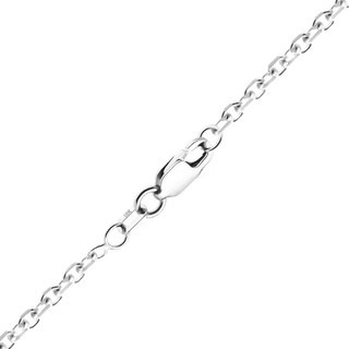 Finished Diamond Cut Round Cable Necklace in 18K White Gold (1.05 mm - 1.80 mm)