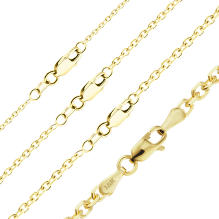 Finished Diamond Cut Round Cable Anklet in 18K Yellow Gold (1.05 mm - 3.00 mm)