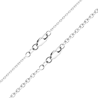 Finished Diamond Cut Round Cable Anklet in 18K White Gold (1.05 mm - 1.80 mm)